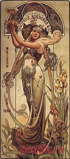 Champagne  Artist Alphonse Mucha