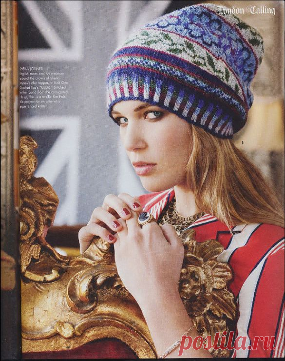 Шапка с жаккардовым узором.