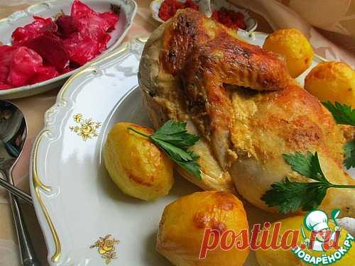 Запечённая курица в маринаде из хрена - кулинарный рецепт