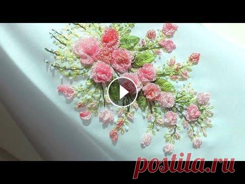 БРАЗИЛЬСКАЯ ВЫШИВКА: РОЗЫ 3 Д | BRAZILIAN EMBROIDERY:ROSE 3 D pattern | схема \ la Plantilla Thread | нитки | Hilo - ВЫШИВКА: МИНИ РОЗА \ EMBROIDERY: MINI ROSE Cast-on stitch - ВЫШИВКА: РОЗЫ РОКОКО \ Hand Embroid...