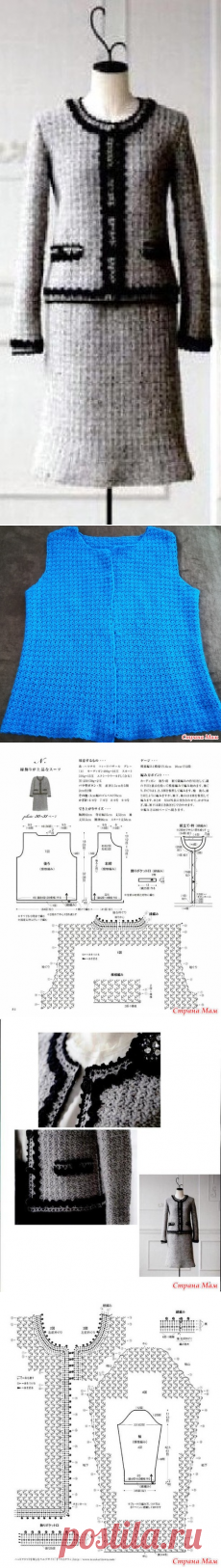 Вяжем онлайн жакет в стиле Шанель крючком. - Вяжем вместе он-лайн - Страна Мам