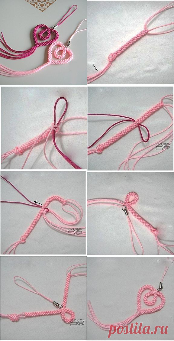 DIY Woven Heart Shaped Phone Chain | www.FabArtDIY.com