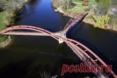 The Tridge — удивительный тройной мост, который находится на слиянии двух рек в городе Мидланд, США. - Путешествуем вместе