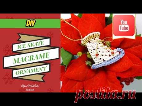DIY Ice skate Christmas decorations | DIY macrame christmas ornaments | DIY macrame crafts
