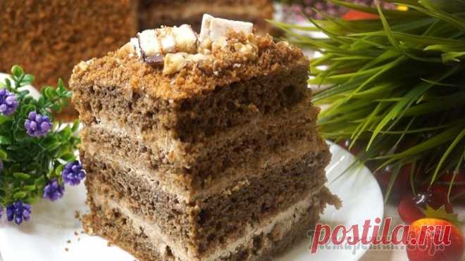 Торт 3 кг за 50 минут Вместе с Выпечкой! Очень Вкусный! Быстрый кофейный торт на кефире. Получается всегда, а на приготовление уходит не больше получаса и выпечка занимает 30 минут в итоге за 1 час получается большущий, очень вкусный торт с кофейным аромат...