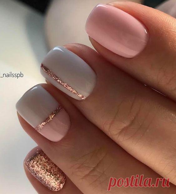 Идеи маникюра в трендовом цвете Golden Copper : Золото на ваших ногтях ➡️ Кликайте на фото, чтобы посмотреть все идеи