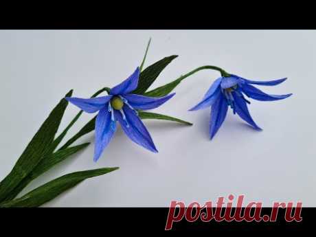 How To Make Siberian Squill Paper Flower / Paper Flower / Góc nhỏ Handmade