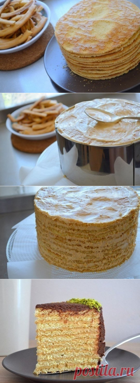 Как приготовить медовый торт с кремом. - рецепт, ингридиенты и фотографии