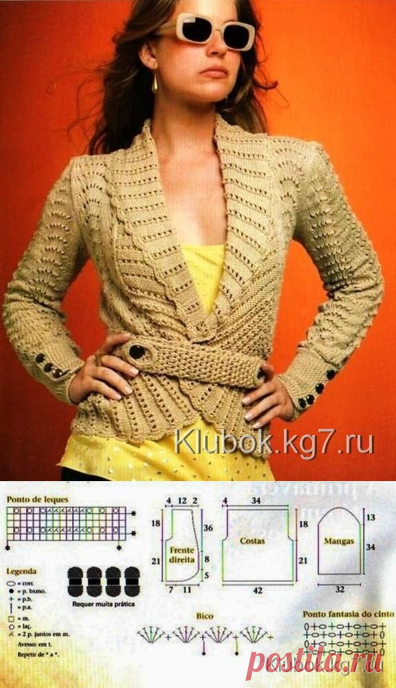 "Шерри" – элегантный жакет спицами (Oscar de la Renta) | Клубок