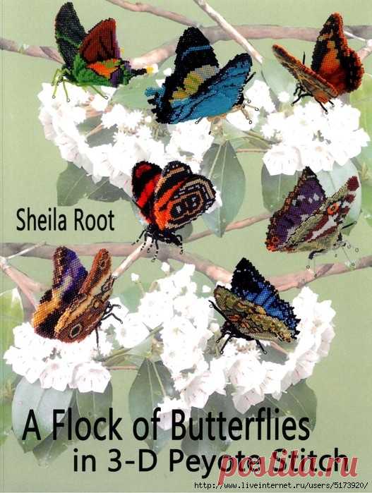 A Flock of Butterflies in 3-D Peyote Stitch.