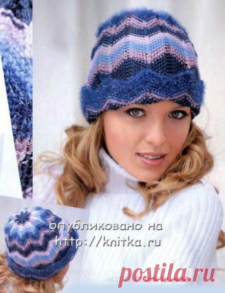 Шапочка с узором зиг-заг.