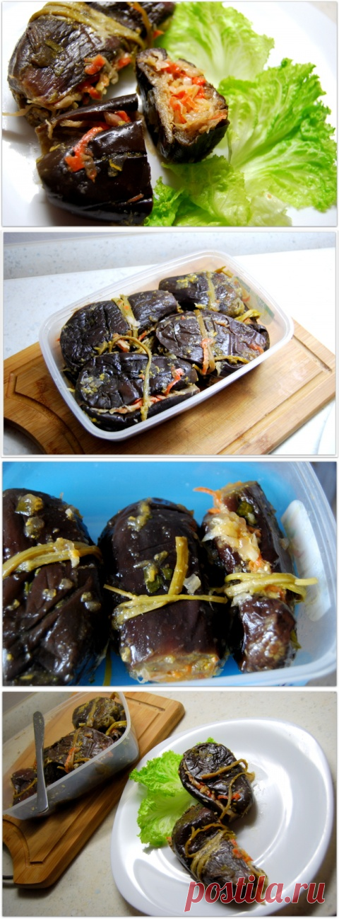БАКЛАЖАНЫ КВАШЕННЫЕ С КАПУСТОЙ И МОРКОВКОЙ