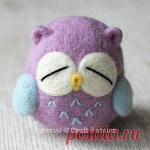 Сова. Валяние игрушек из шерсти