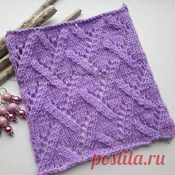 Простой ажурный узор спицами, схема узора