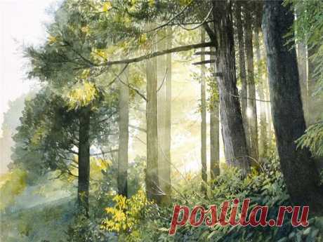 АКВАРЕЛИ ЯПОНСКОГО ХУДОЖНИКА ABE TOSHIYUKI. ВРЕМЕНА ГОДА. ОСЕНЬ | Самоцветик