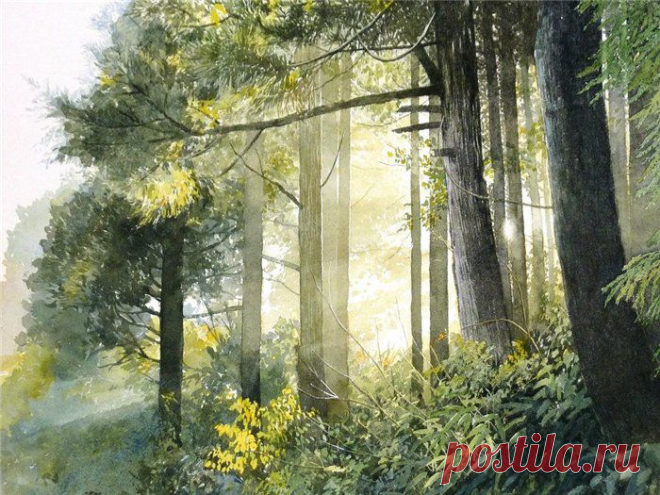 АКВАРЕЛИ ЯПОНСКОГО ХУДОЖНИКА ABE TOSHIYUKI. ВРЕМЕНА ГОДА. ОСЕНЬ | Самоцветик