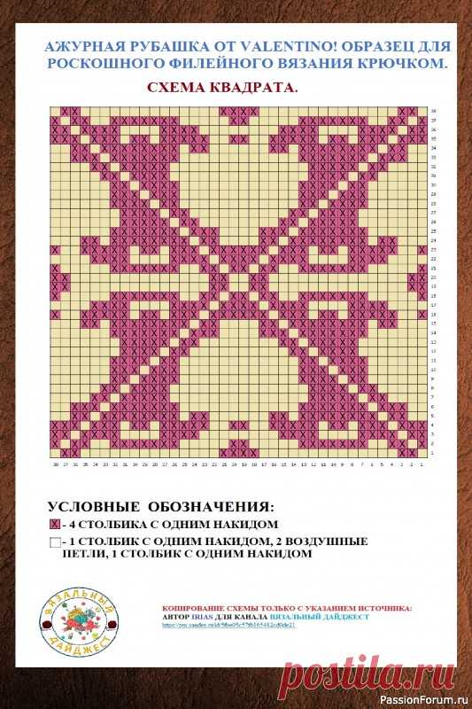 АЖУРНАЯ РУБАШКА ОТ VALENTINO! ОБРАЗЕЦ ДЛЯ РОСКОШНОГО ФИЛЕЙНОГО ВЯЗАНИЯ КРЮЧКОМ. | Женская одежда крючком. Схемы и описание