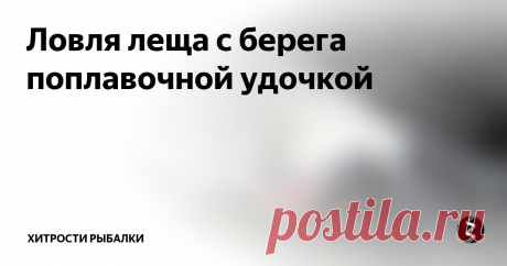 Ловля леща с берега поплавочной удочкой  Лещ - одна из самых многочисленных рыб, населяющих водоемы России. Достигающий 10-килограммовой массы, он всегда вожделенная добыча для любого рыболова-поплавочника. А профессионалы-лещатники издавна пользуются почетом и уважением у рыболовной братии. Для спортсменов же лещ - не менее желанный трофей. Ведь поимка крупного экземпляра вполне может вывести участника в лидеры соревнования.
Ловля в сто