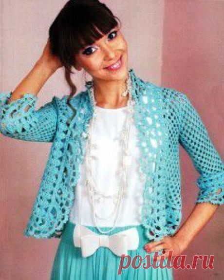 Ажурный жакет | Вязание крючком, схемы вязания, бесплатное вязание крючком