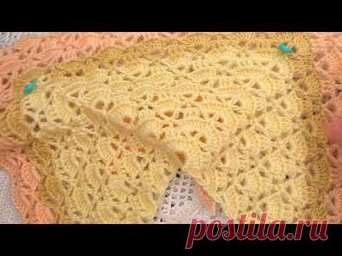 Схема КРУГЛАЯ ,  а Шаль КВАДРАТНАЯ , Вязание КРЮЧКОМ , crochet shawl  ( шаль № 367)