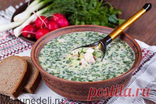 Окрошка на кефире и сыворотке / Меню недели