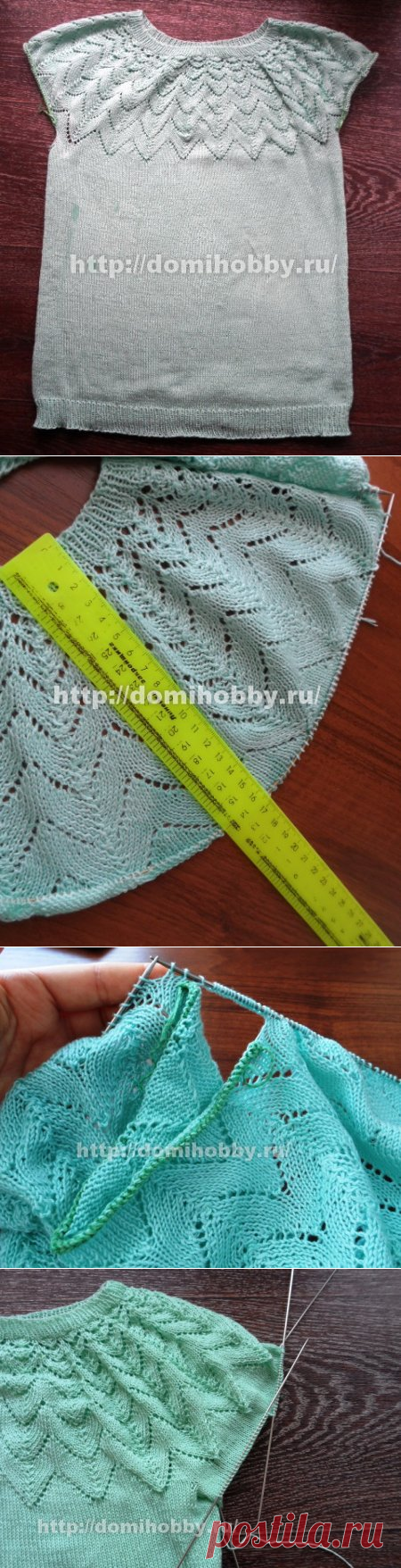Вязание кофточки с круглой кокеткой