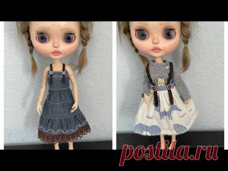 Сарафан без выкройки | Одежда для кукол | Sundress for doll