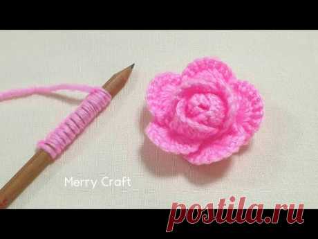Amazing Hand Embroidery Flower Design Trick with Pencil - Hand Embroidery Rose Flower Designs Idea