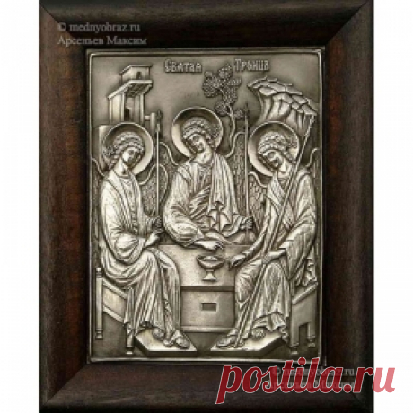 6.6 Серебряная икона Святая Троица - Гальванопластика-иконы из меди и серебра