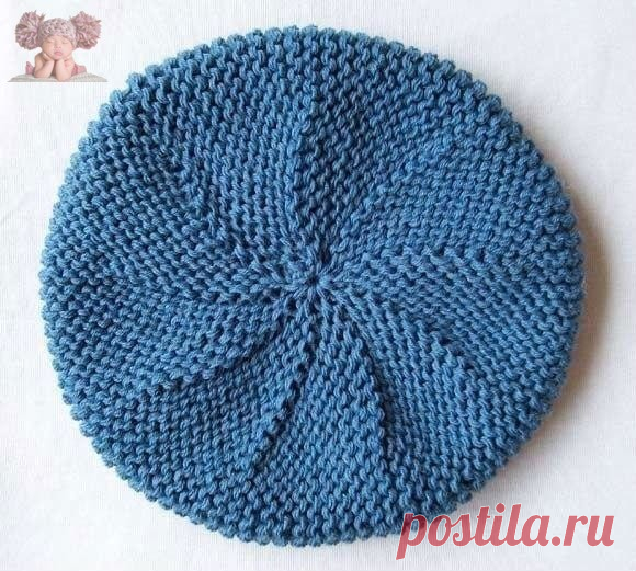 Красивый берет платочной вязкой
У нас еще много интересного

Все ряды вяжутся только лицевыми петлями (платочная вязка).
* На спицы набираем 66 петель. В каждом втором ряду убавляем по две петли 17 раз с левого края полотна. Правый край полотна не убавляем. После 22 ряда начинаем убавлять и справа: в каждом втором ряду 6 раз по 3 петли. Через 22+14=36 рядов на спицах должно остаться 14 петель.*
Снова добираем из кромочных петель полотна слева 34 петли, а справа 18 петель. ...