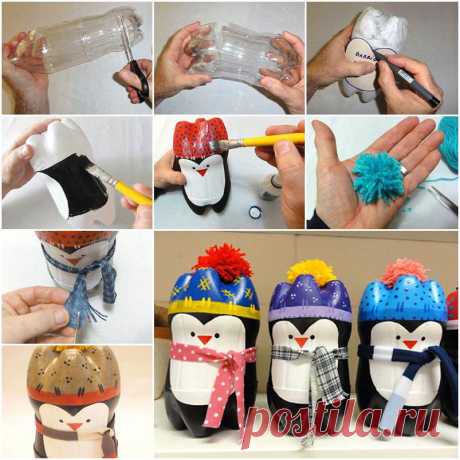How to DIY Cute Penguin from Plastic Bottle | www.FabArtDIY.com