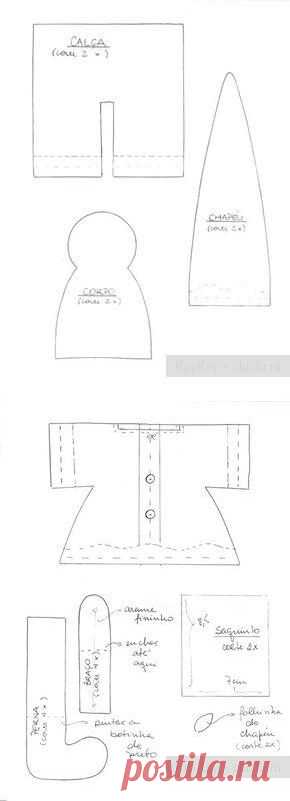 Санта Клаус - игрушка тильда своими руками, выкройка / Тильда, мягкие игрушки своими руками, выкройки / КлуКлу. Рукоделие - бисероплетение, квиллинг, вышивка крестом, вязание