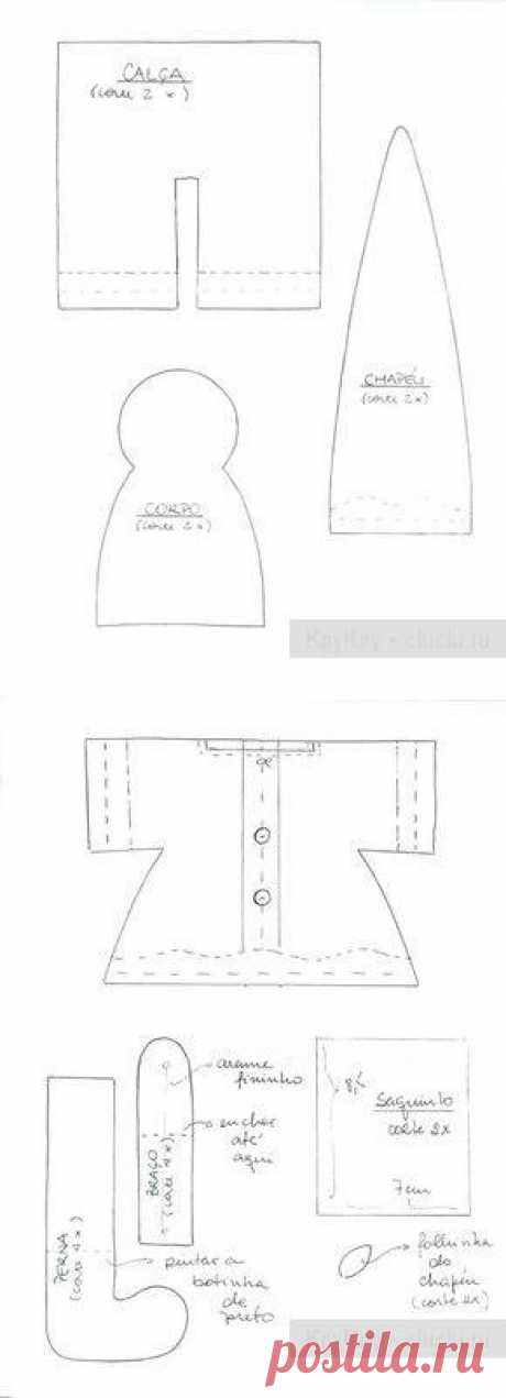 Санта Клаус - игрушка тильда своими руками, выкройка / Тильда, мягкие игрушки своими руками, выкройки / КлуКлу. Рукоделие - бисероплетение, квиллинг, вышивка крестом, вязание