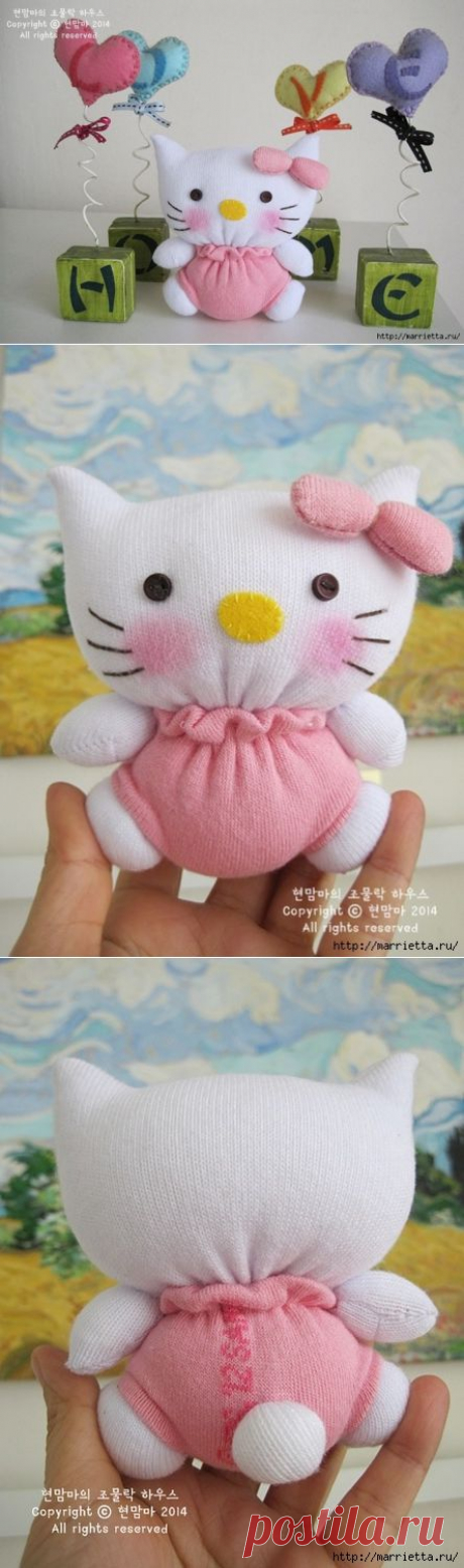 Шьем игрушки из носков. КОТЕНОК.