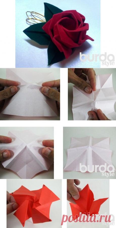 Роза Кавасаки: складываем шаг за шагом / Мастер-классы / Burdastyle