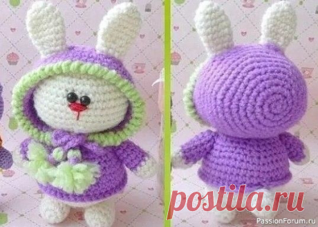 Милая зайка крючком. МК | Вязаные игрушки. Мастер-классы, схемы, описание. Голова (1 деталь) 1-й ряд: делаем кольцо амигуруми, набираем 6 петель (6) 2-й ряд: прибавка в каждой петле (12) 3-й ряд: (1 СБН, 1П) * 6 раз (18) 4-й ряд: (2 СБН, 1П) * 6 раз (24) 5-й ряд: (3 СБН, 1П) * 6 раз (30) 6-й ряд: (4 СБН, 1П) * 6 раз (36) 7-й ряд: (5 СБН, 1П) * 6 раз (42) 8-й...