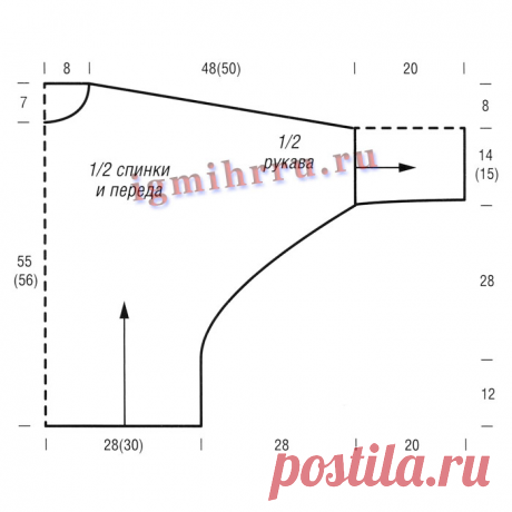 Просторный шерстяной свитер с воротником и манжетами из мини букле. Вязание спицами