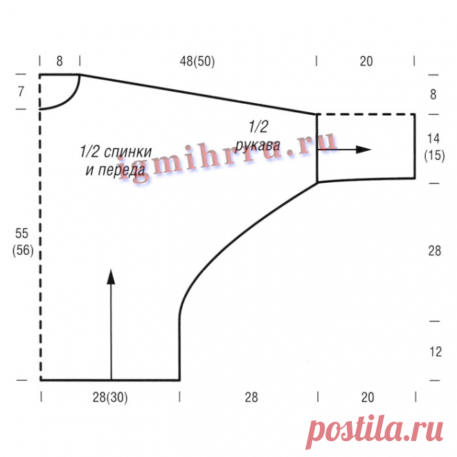 Просторный шерстяной свитер с воротником и манжетами из мини букле. Вязание спицами