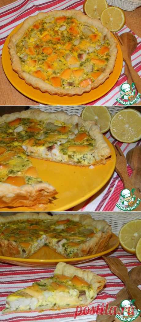 Рыбный пирог с плавленным сыром - кулинарный рецепт
