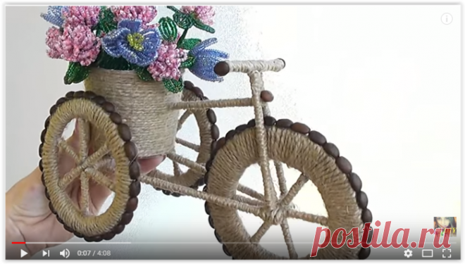 Декоративный кашпо-ВЕЛОСИПЕД своими руками (мастер-класс)