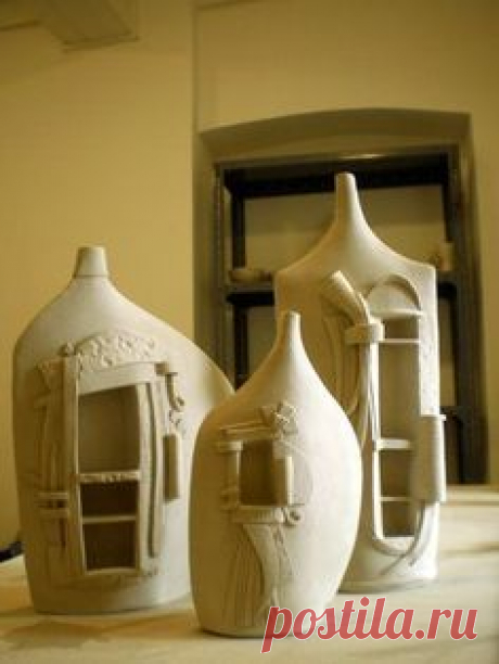 Clay over detergent bottles, this is air dry clay or paper clay ~~~ could joint compound possibly work? Much cheaper option: