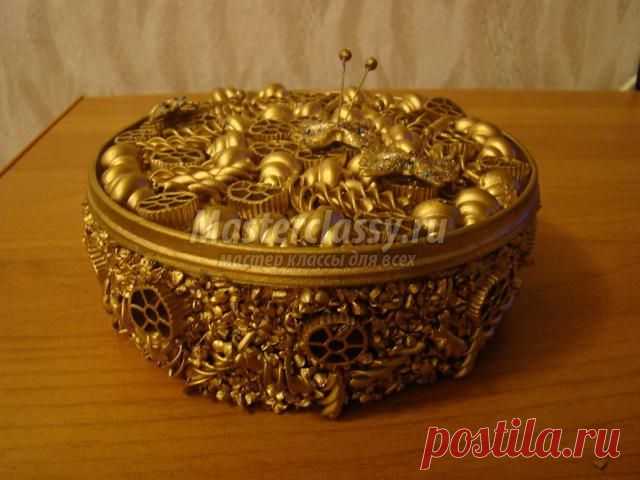 Поделки из макарон. Шкатулка для мамы. Мастер-класс с пошаговыми фото