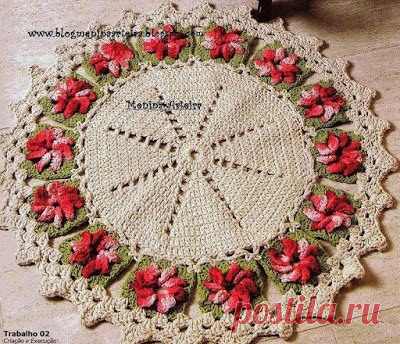 ​Вязаные коврики Вязаные коврикиВязаные коврики могут быть с ярко выраженным цветочным настроением.