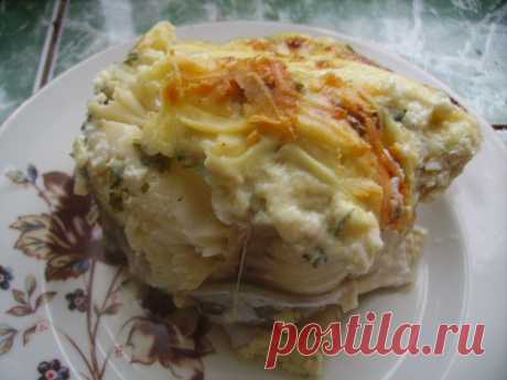 Вкусная треска, запеченная в молоке и сыре