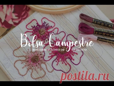 &quot;Bolsa Campestre&quot; - Bordando a Flor