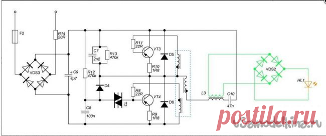 Бесплатный самодельный драйвер для питания светодиодов из электронного преобразователя энергосберегающих ламп