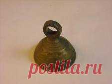 Handmade Vintage Brass Bell Etched Leaf Design