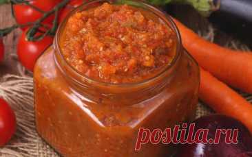 Икра из баклажанов и помидоров с чесноком на зиму