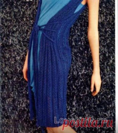 Длинный жилет с поясками-завязками схема спицами » Люблю Вязать