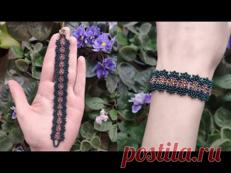 Браслет из бисера / Ажурный браслет из бисера своими руками / Украшения из бисера - YouTube
